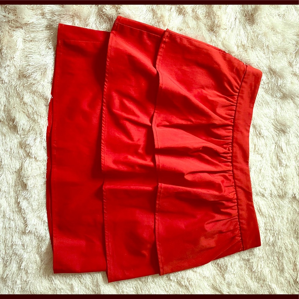 Red peplum skirt